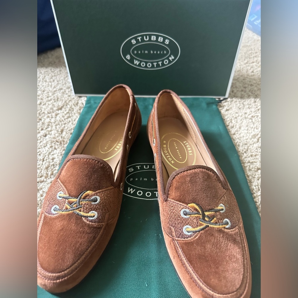 Stubbs and Wootton Jetty Cedar Womans Slipper Size 8 Brown